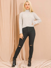 Tapa de punto de cable de cuello alto