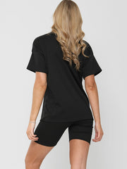 Ribbed Oversized T-Shirt & Shorts Co-ord