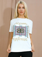 Elegante grafisch bedrukt t-shirt