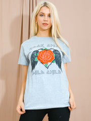 Rock Chick Rose Printed T-Shirt