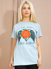 Rock Chick Rose Printed T-Shirt