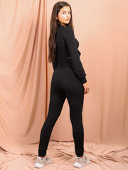 Keyhole Wrap Around Top Ribbed Co-ord