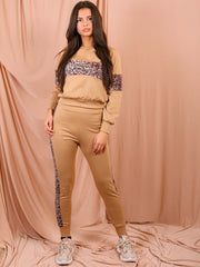 Leopard Print Panel Loungewear Co-ord