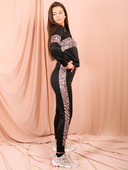 Leopard Print Panel Loungewear Co-ord