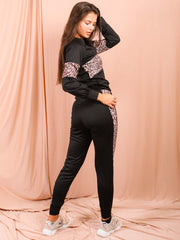 Leopard Print Panel Loungewear Co-ord