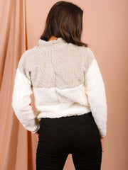 Contrast Colour Block Teddy Bear Jumper