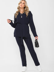 Top e inferior de punto de punto acanalado