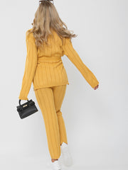 Top e inferior de punto de punto acanalado