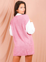 Vestido de jersey de punto de manga de contraste