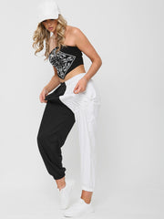 Zwei Ton übergroßer Farbspleiß Jogger