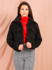 Emily Borg Popper Button Cropped Jacket