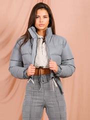 Reflective Cropped Puffer Jacket