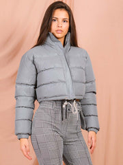 Reflective Cropped Puffer Jacket