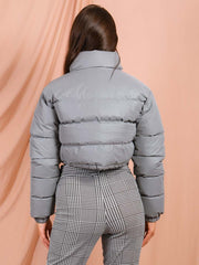 Reflective Cropped Puffer Jacket