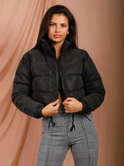 Reflective Cropped Puffer Jacket