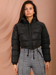Reflective Cropped Puffer Jacket