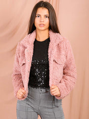 Emily Borg Popper Button Cropped Jacket