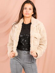 Emily Borg Popper Button Cropped Jacket