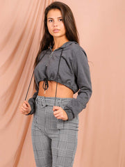 Zip Up Cropped Hoodie