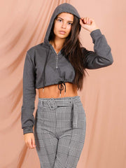 Zip Up Cropped Hoodie