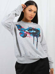 Butterfly Eye Graphic Sweatshirt Jumper