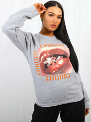 Couture Lip Graphic Sweatshirt Jumper