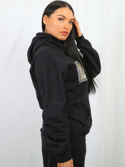 Bisous Print Fleeced Hoodie