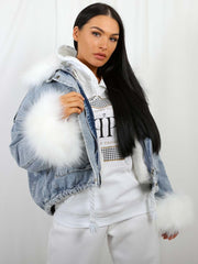 Oversized Faux Fur Lined Denim Jacket