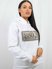 Bisous Print Fleeced Hoodie
