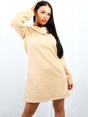 Oversized Fleeced Sweatshirt Dress