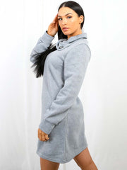 Oversized Fleeced Sweatshirt Dress