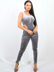 Velour Zipped Bodysuit & Trouser Co-ord