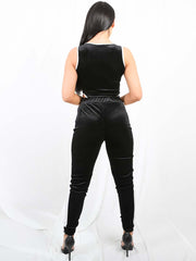 Velour Zipped Bodysuit & Trouser Co-ord