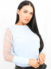Fishnet Mesh Sleeve Top