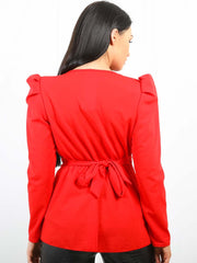 Double Ring Wrap Front Belted Top