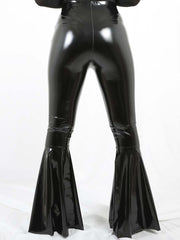 Bell Bottom Vinyl PU Trouser