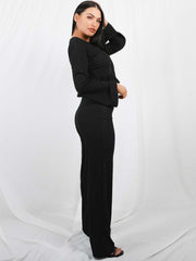 Ribbed Frill Hem Top & Trouser Co-ord