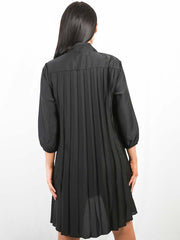 Satin Tie Knot Pleated Dress