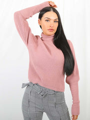 Ballonhülle hoher Hals -Strickpullover