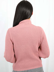 Ballonhülle hoher Hals -Strickpullover