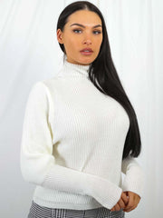 Ballonhülle hoher Hals -Strickpullover