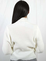 Ballonhülle hoher Hals -Strickpullover