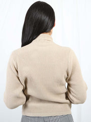 Ballonhülle hoher Hals -Strickpullover