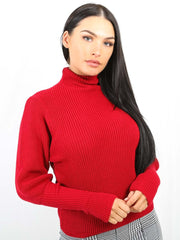 Ballonhülle hoher Hals -Strickpullover