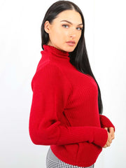 Ballonhülle hoher Hals -Strickpullover