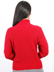 Ballonhülle hoher Hals -Strickpullover