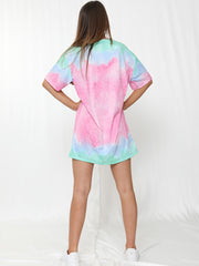 Queen Graphic Tie-Dye Oversized Boyfriend Tunic T-Shirt