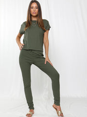 Rippen kurzärmelige Boxy Loungewear Co-ord