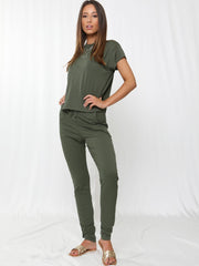 Rippen kurzärmelige Boxy Loungewear Co-ord