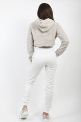 Teddy Bear Zip Up Cropped Hoodie